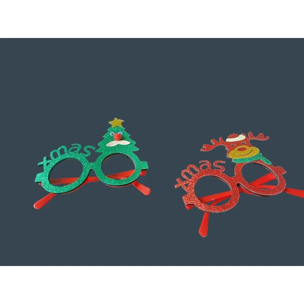 Holiday Xmas Reindeer Glitter Glasses Festive Fun Eyewear